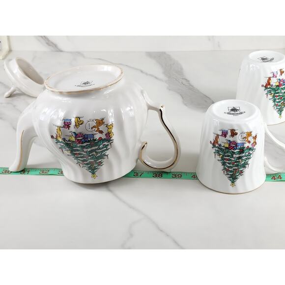 Salem China Christmas Eve Teapot w/ Lid Coffee Mug Teacup 10oz Year 50s x3 Vtg - Picture 16 of 16